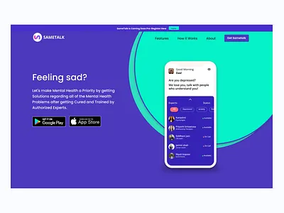 SameTalk App Landing Page app apppage landingpage ui ux website