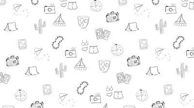 Travel Doodle Pattern black and white doodle pattern procreate sketch travel