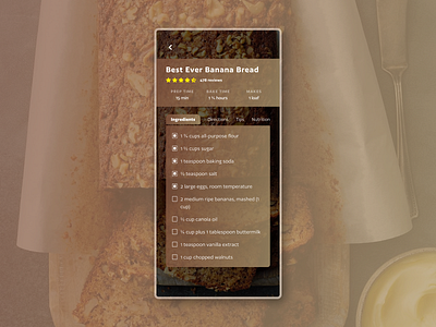 Daily UI #040 - Recipe 040 app app design appdesign checklist dailyui design figma list recipe ui ux