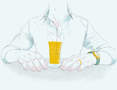 Having a pint adobe fresco beer digital illustration drawing editorial fashion hands illustration lifestyle raster sketch subtle