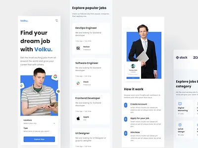 Job Finder landing page Responsive carrer clean create job cv resume design hiring job job finder job portal job site landing page mobile responsive ui ux web design website