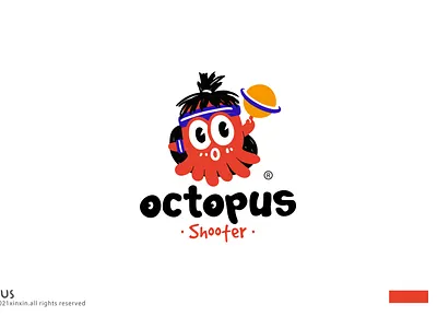 cartoon logo octopus branding design icon illustration ip logo vector 动物 卡通