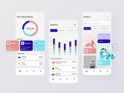 Subscription app budger finance funds graphic design logo planning subscription ui