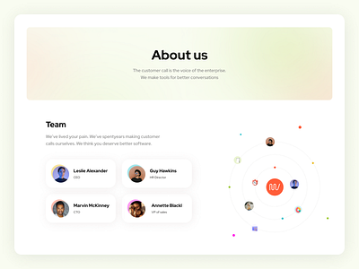 MosaicVoice - About Us about about us ai app artificial intelligence design illustration landing page player shot subpage team ui ux voice website