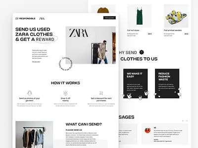 Circular fashion landing design desktop landing minimal ui web webpage