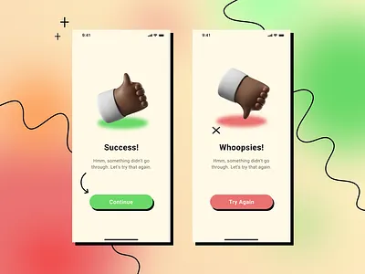 Daily Ui 011 3d app dailyui error failed message flash message mobile success