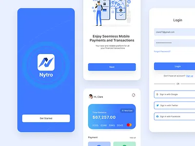 NYTRO UI Onboarding Screens app figma ui uiux ux