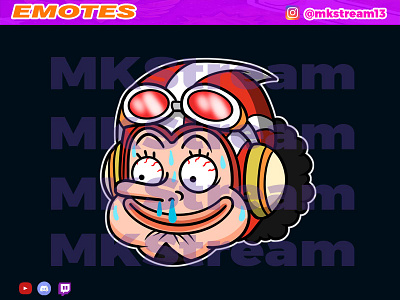 Twitch emotes usopp silly face animated emotes anime cute design emotes funny goku hype illustration luffy silly sub badge usopp vegeta