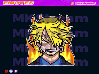 Twitch emotes sanji angry rage animated emotes anime cute design emotes gg goku hype illustration love luffy rage sanji sub badge vegeta