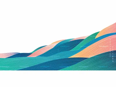 Abstract art template with curve pattern abstract art background banner colorful curve design illustration japanese line pattern logo mountain forest pattern ui vector