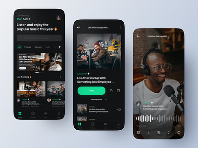 JemPod - Podcast App & Music App agency agency website app branding design illustration logo mobile app mobile design music podcast ui ux web app