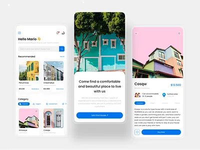 Ourse | App Mobile Real Estate apartement blue colorful design graphic design home house landing page mobile app real estate ui ui design uiux ux website