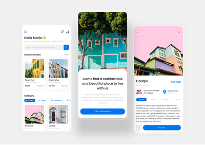 Ourse | App Mobile Real Estate apartement blue colorful design graphic design home house landing page mobile app real estate ui ui design uiux ux website