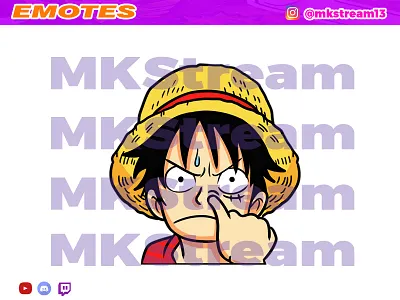 Twitch emotes luffy silly funny face animated emotes anime cute design emotes goku hype illustration luffy silly sub badge vegeta
