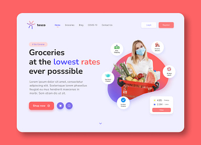 tesco -The grocery web design app design icon logo ui ux