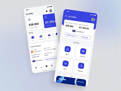 Finance Wallet - Mobile App app app design bank banking app design finance finance app financial interface minimal mobile mobile design money app online banking product product design ui ui design user interface wallet app