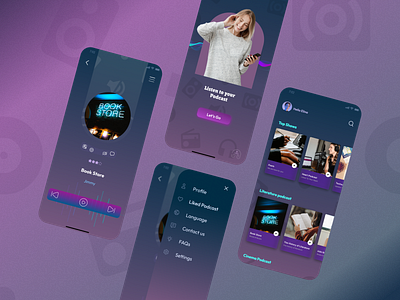 design concept for the Podcast app design podcast ui web