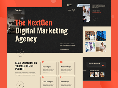 The NextGen Digital Maketing Agency Landing Page UI Design agency agency website branding business company corporate creatice digital marketing figma freelancer landing page personal portfolio responsive web trending trendy ui design ux design web design web designer website