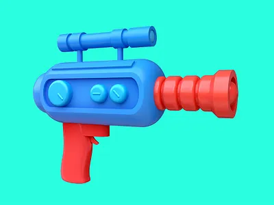 Space gun 3d alien art blaster cartoon concept gun laser render sci fi space technology toy war weapon