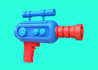 Space gun 3d alien art blaster cartoon concept gun laser render sci fi space technology toy war weapon