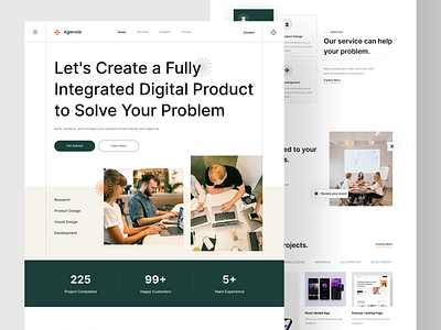 Agensie - Digital Agency Landing Page agency app design digitalagency landingpage ui uiux ux website