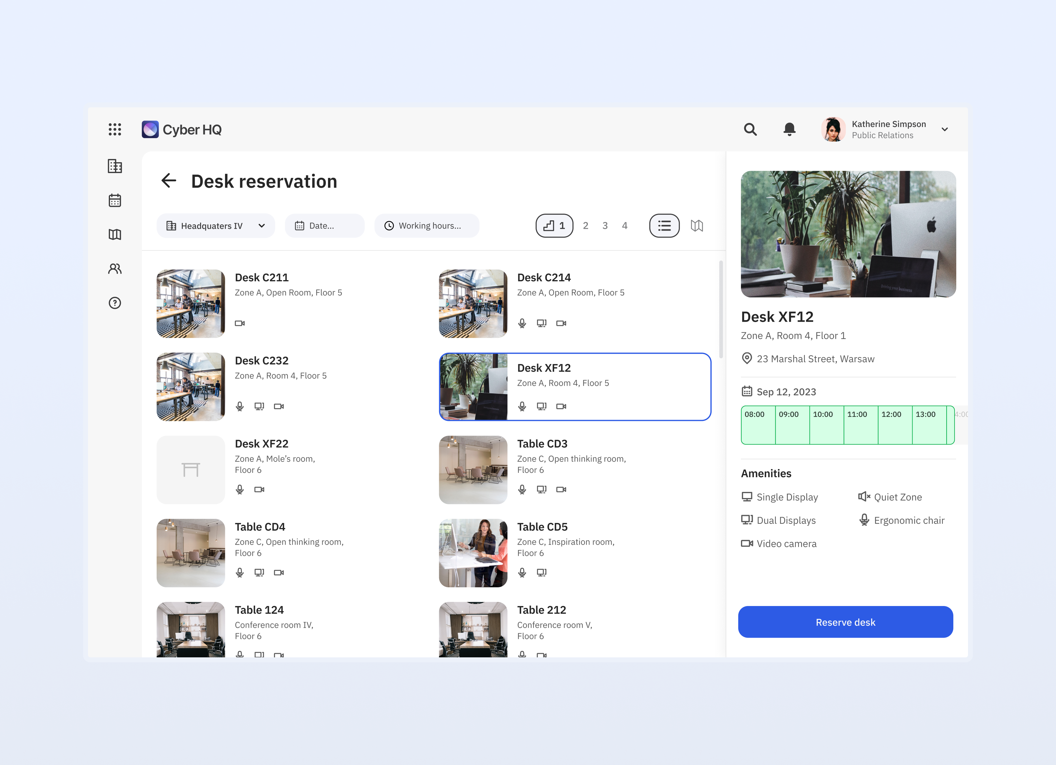Employee Experience Platform booking date picker desk desktop app occupancy reservation reservationsystem saas work management workplace