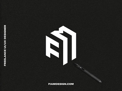 FM 3d monogram branding graphic design logo