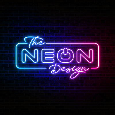 the neon design neon logo design lighting multicolor animation design linedrawing logo neon vector