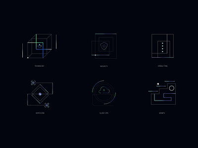 Corenod's Custom Abstract Illustrations abstract cloud illustration motion graphics security technology