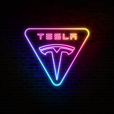 TESLA neon style logo design triangle tesla logo design 3d design branding design graphic design illustration lighting line drawing logo logo design neon tesla vector