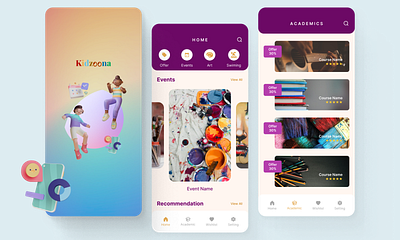 Mobile app ui design for kid app app design design figma learning app mobile app ui ui ux ui design