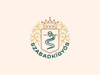 Snake Village - logo design branding coat of arms crest green logo logo design logodesign monoline monoline logo monolinear simple yellow