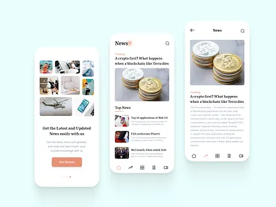 News feed application UI design androidapp appdesign application applicationdesign design dribbble iosuikit listview news newsapp onboardingscreen ui uidesigner uikit uiux uiuxdesign userexperience userinterface ux uxdesigner