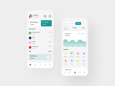 Finance App app ui bank banking bitcoin budget clean crypto finance finance app fintech fintech app invest investment minimal mobile app money savings spendings ui