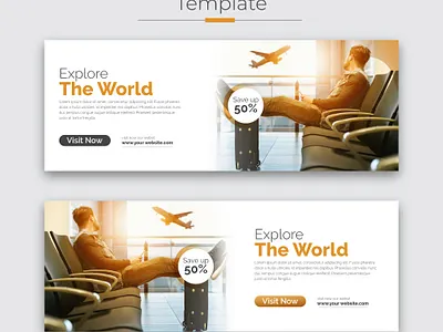 Travel facebook cover template or holiday facebook cover design template