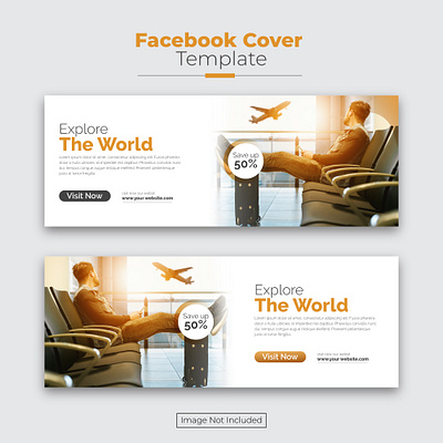 Travel facebook cover template or holiday facebook cover design template