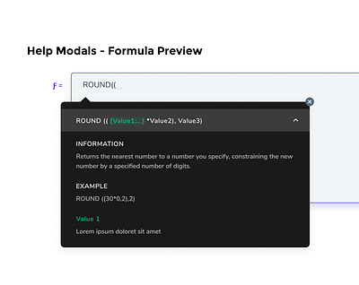 Formula builder data process prototype ui ux visualization