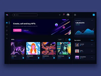 NFT market dashboard altersoft crypto dashboard ui graphic design interface marketplace minimal nft art nft market nft marketplace page panel ui