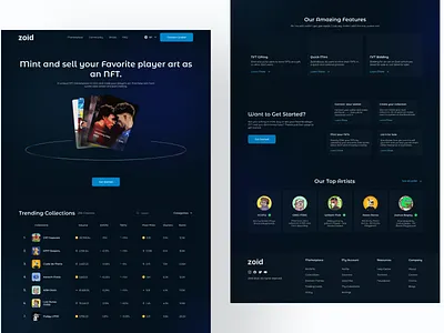 Zoid- an NFT Marketplace. graphic design interface marketplace ui web design web3 website