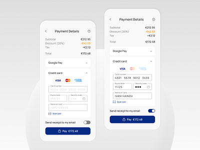 Credit Card Checkout | Daily UI app application credit card checkout daily design figma fin tech minimalism mobile ui