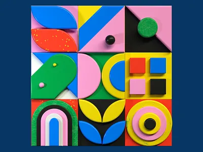 Geometric Abstract Composition3 3d abstract art c4d cinema4d colorful geometric graphic design illustration render