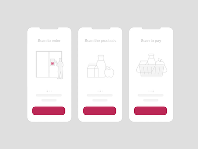 Step by step - animations after effects animation app application branding design digital food groceries illustration illustrator interface ios minimal motion graphics product scan simple ui ux