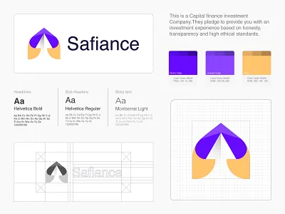 Safiance : Finance Company Logo Mark arrow arrow logo brand identity brand mark branding design designer finance logo gradiant graphic design grow logo home logo investment logo logo logo color logo designer logo mark logodesign remake ui