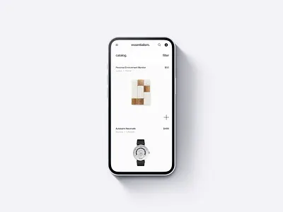 Essentialism. [concept store] clean concept e com goods iphone market mobile store ui uxui web white