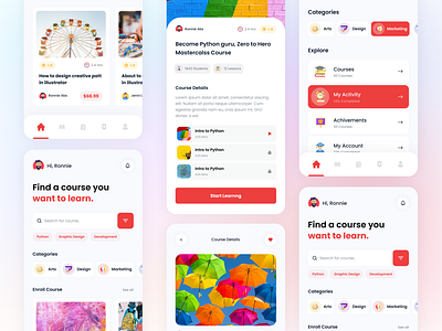Educational Platform - eLearning Mobile App app app design classes course course app educational educational app elearning elearning app ios learning learning app mobile app mobile app design online courses online education platform tutorials app ui ui design