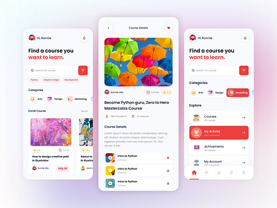 Educational Platform - eLearning Mobile App app app design course course app e learning app education educational app elearning elearning app ios learning learning app mobile app online course online learning tutorial app ui ui design