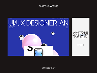 UI/UX Designer - Portfolio Website 3d adobe dimension app branding design designer portfolio dimension figma grid illustration interaction design layout portfolio portfolio website tilda ui ux webdeign