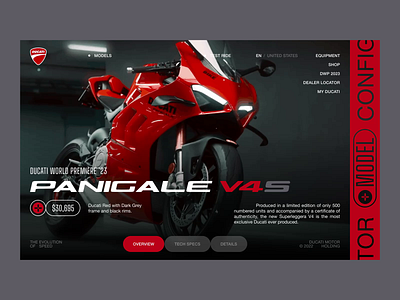 Ducati Panigale V4S clean concept daily ui dailyui design motion promo ui uidesign website