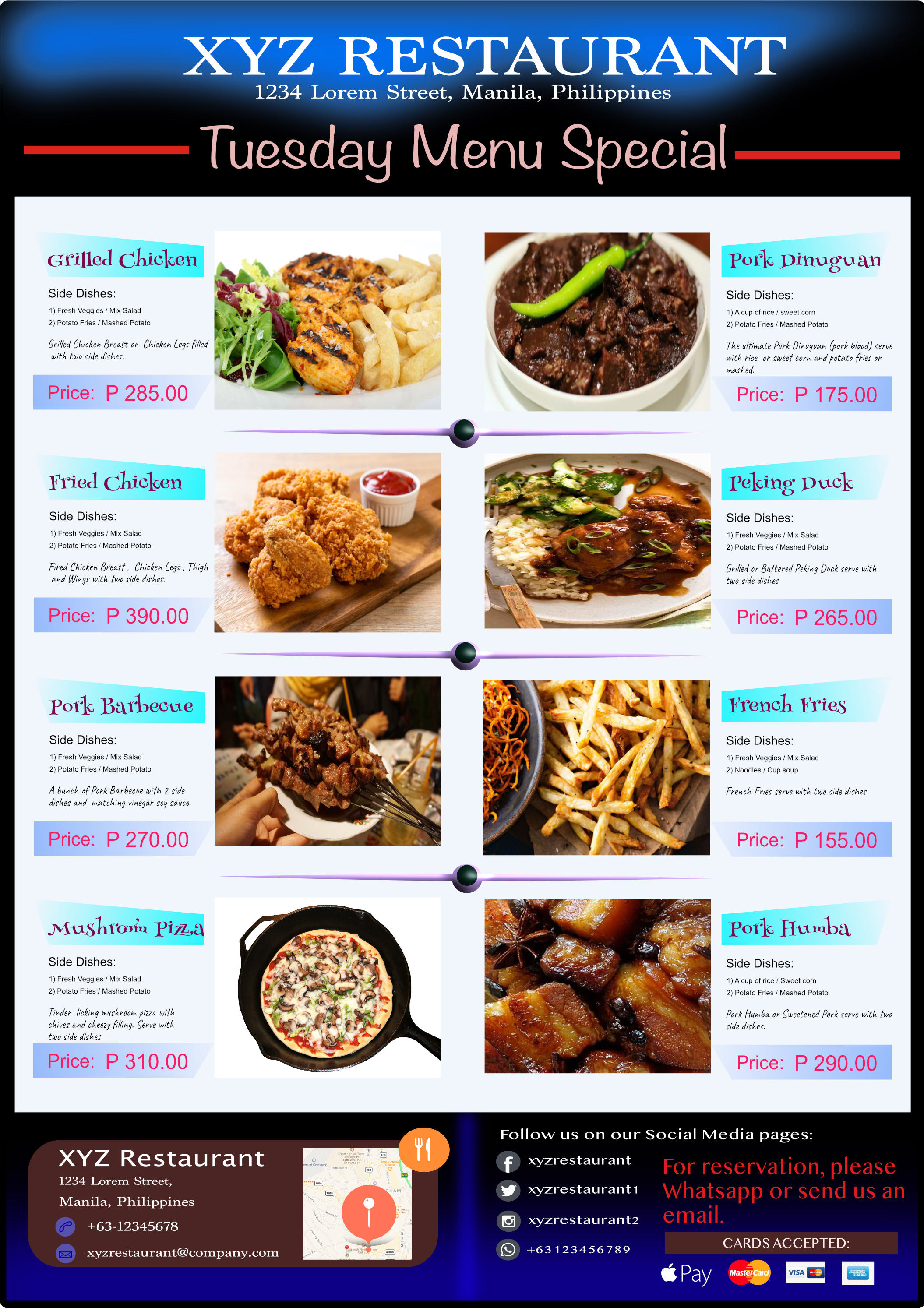 Menu Card by Ritzard Balabarcon on Dribbble