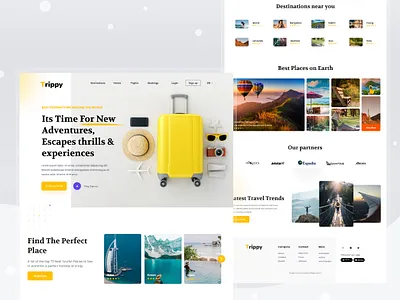 Trippy Travel Website UI Design design travel travel agency travel website travel website ui travelling trip ui ui ux uidesign web ui web ui design website ui